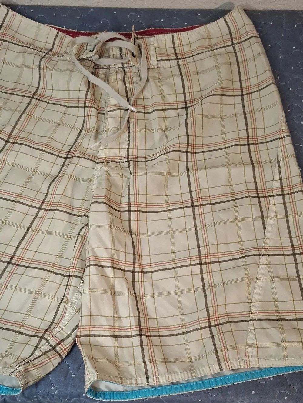 American Eagle Plaid Drawstring Swim Shorts size 34